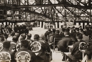 Yasuda Auditorium Framework Completion Ceremony, 1924