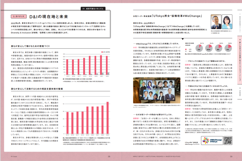 【D&Iの現在地と未来 女性リーダー育成施策「UTokyo男女⁺協働改革#WeChange」】<PDF:当該ページP38-39>