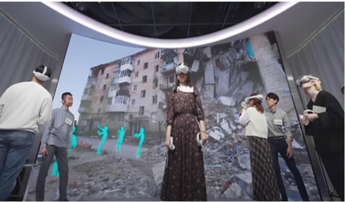 Photo of a group of people trying crisis VR.