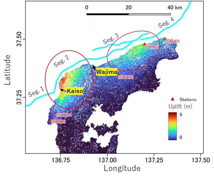 Image of spatial distributions of ground surface uplift
